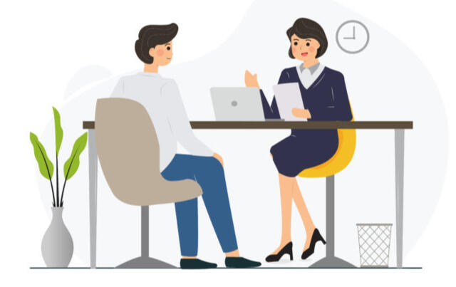Image of an employee interview.